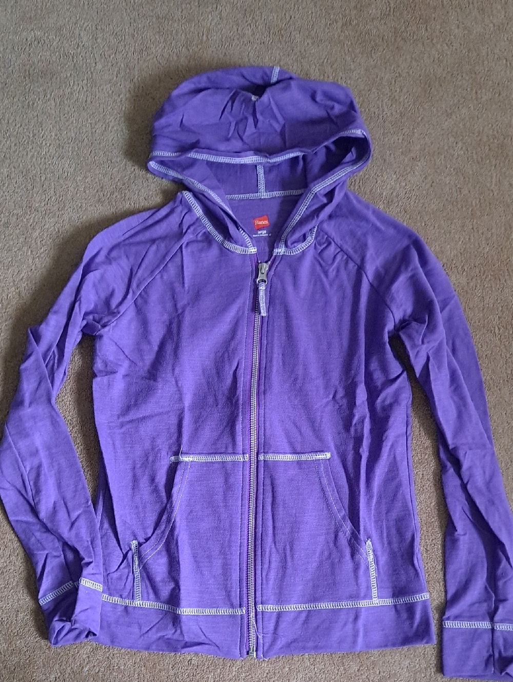 NEW Hanes Girls Purple Full-Zip Hoodie